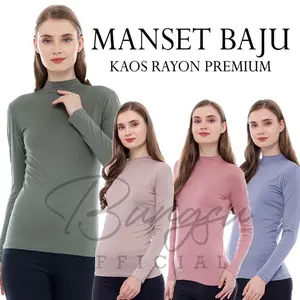 Manset baju longsleeve,turtleneck rayon premium Dalaman Kaos Panjang