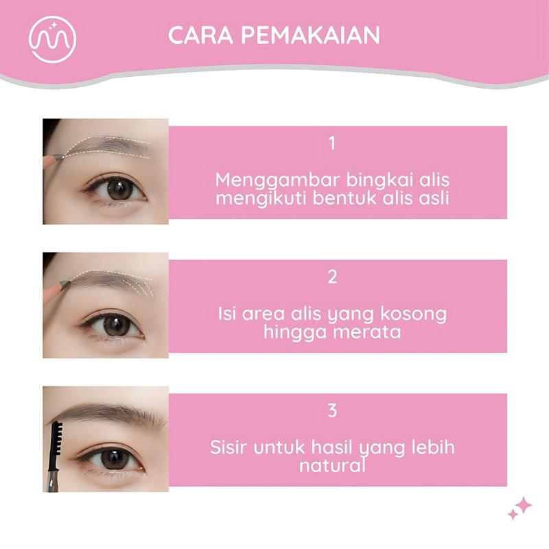 MINIPINK Double Head Sharpener Eyebrow Pensil Alis Kepala Ganda Tahan Lama Tahan Air MP010 4