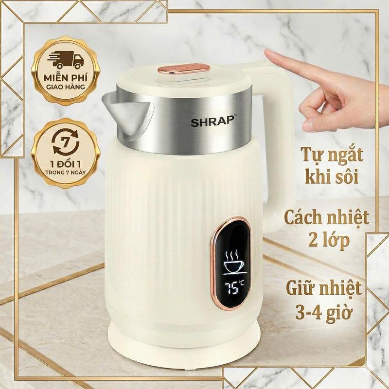 Ấm Siêu Tốc Mẫu Mới SHRAP Dung Tích 3L Có 2 Lớp Cách Nhiệt, Công Suất 1500W…