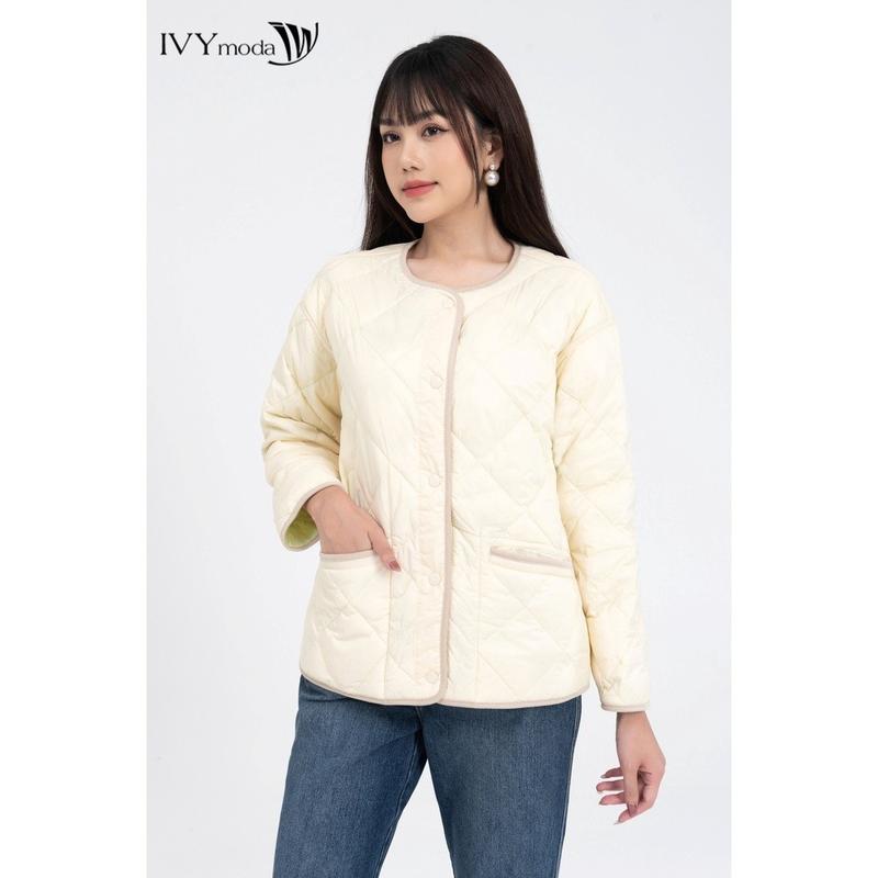 Áo khoác phao 2 mặt dáng suông form rộng - cần lùi size IVY moda MS 70B8898