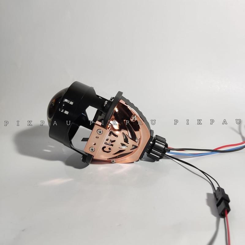 PAKET BUNDLING Lampu Utama Biled CR7 C2 Gen 2 Original Golden Shell Blue Lens Plus Devil Eye Premium Biled Flat Cut High Low 4