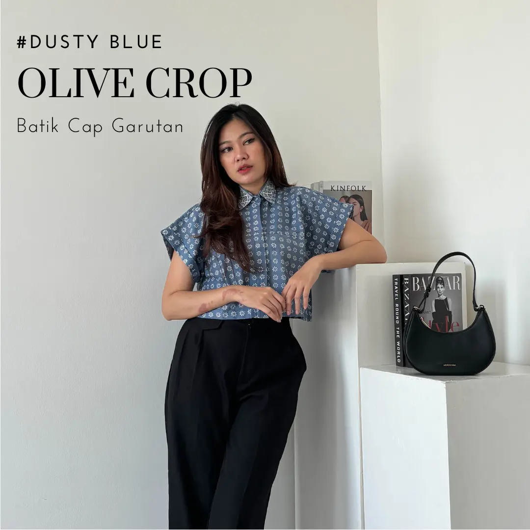 OLIVE HEM CROP BATIK PRINTING