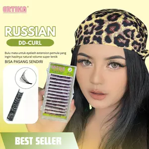 ERTIKA EYELASH EXTENSION RUSSIAN DD CURL Bahan Mink Halus & Nyaman Paket 5in1 Best Seller