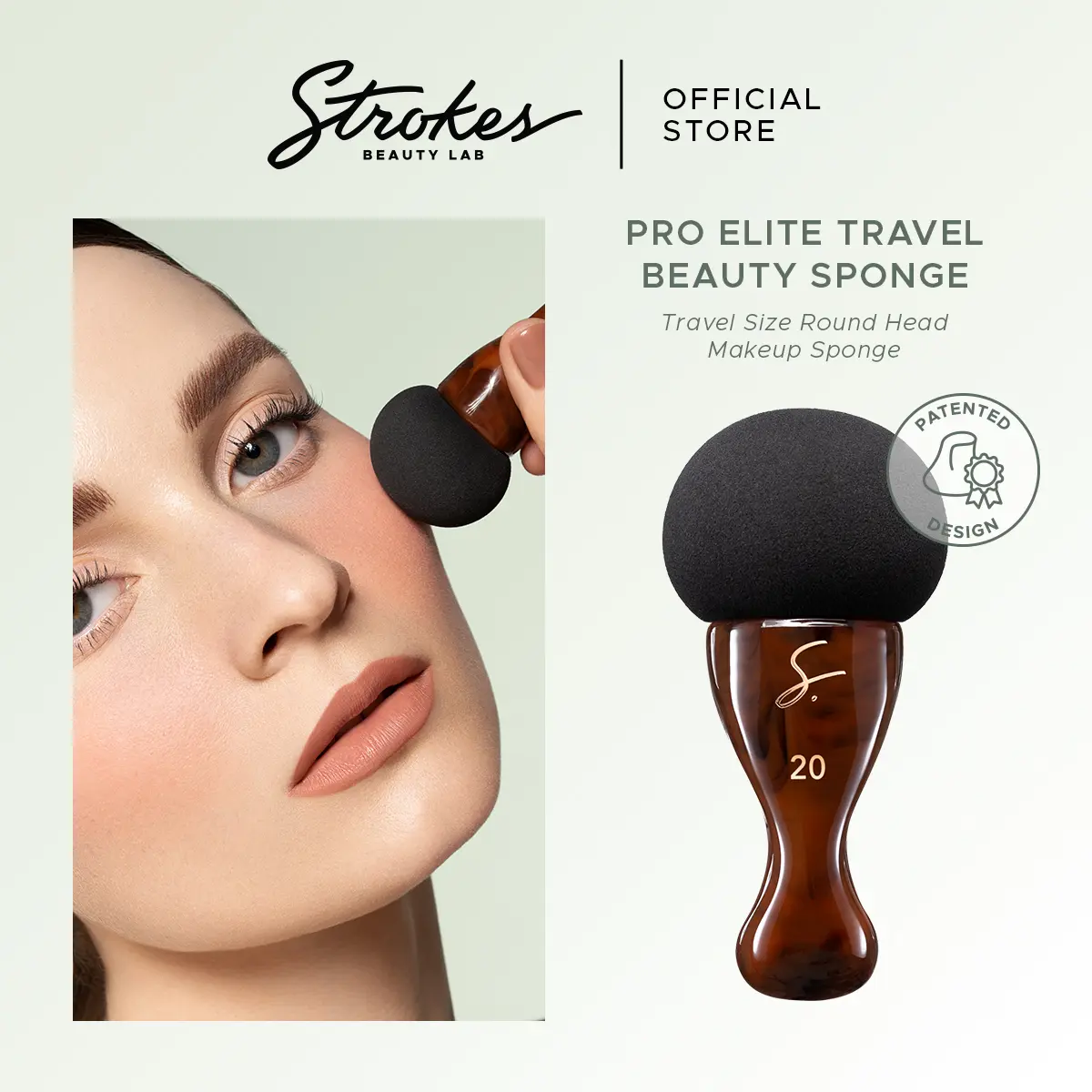 Strokes Pro Elite Travel Beauty Sponge [ Travel Size Round Makeup Sponge ]