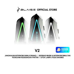[VIRAL] BLAISE V2 Intercom Helm 2 Orang Bisa Musik Sharing Sambil Ngobrol Efek Lampu RGB Keren Waterproof Garansi 365 Hari