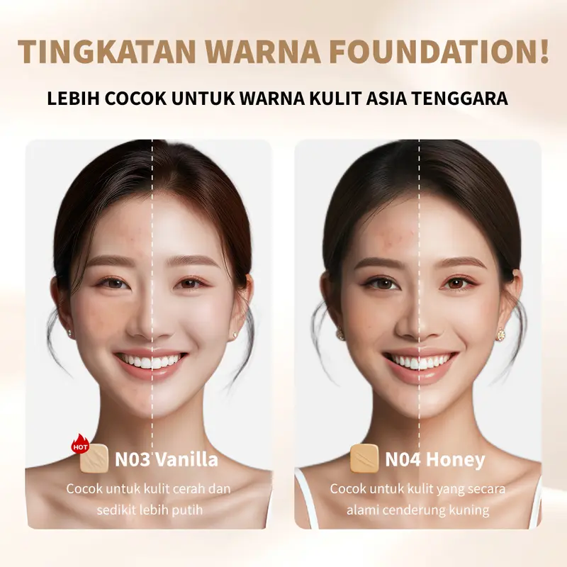 【NEW LAUNCH】ONLYOU UltraWear FlawlessFushion Cushion Powder SPF30 PA+++ 7in1 Concealing High Coverage Oil Control 【BPOM】 8