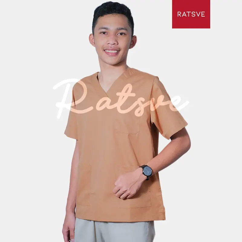 Atasan Baju Jaga Perawat Lengan Pendek / Baju OK - WARNA 1 - Scrub Dokter Ratsve [BAJU SAJA] 3