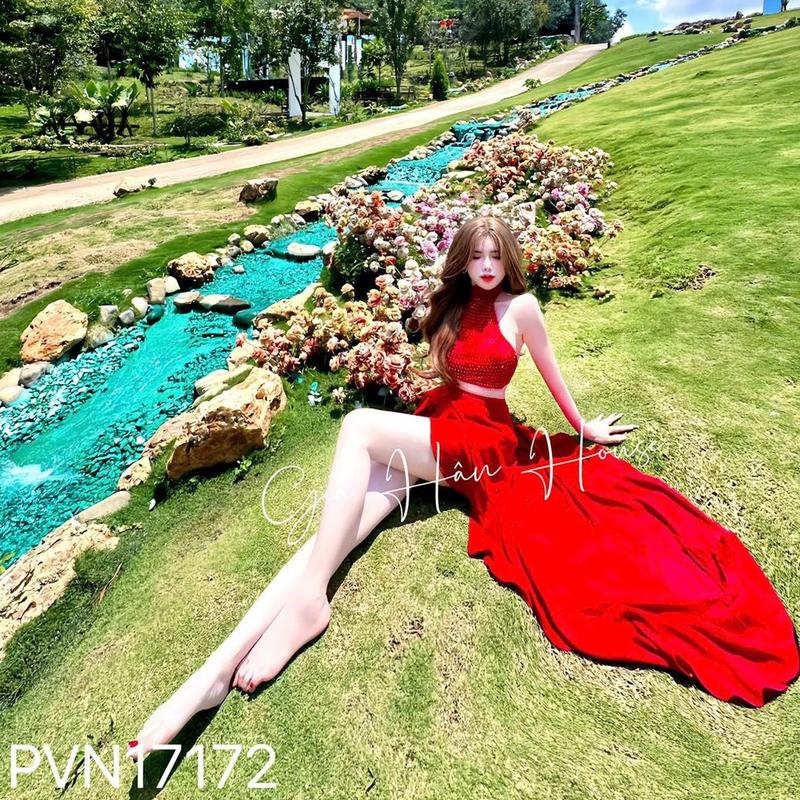 11188 -  SET ÁO YẾM CỘT DÂY + VÁY BÈO -Gia Hân House-Freesize Nữ (dưới 52kg-eo dưới 70cm)- 3 màu-tằm ý Top