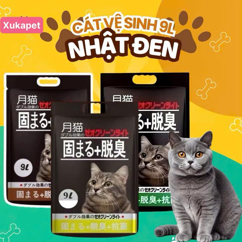 Cát vệ sinh Nhật Đen Mooncat khử mùi, vón cục cao cấp 18L
