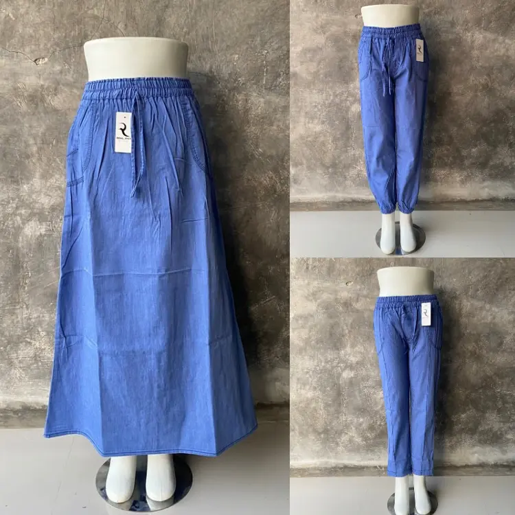 Rok Wanita bahan soft denim BB 40kg sampai 80kg Panjang Jeans 0