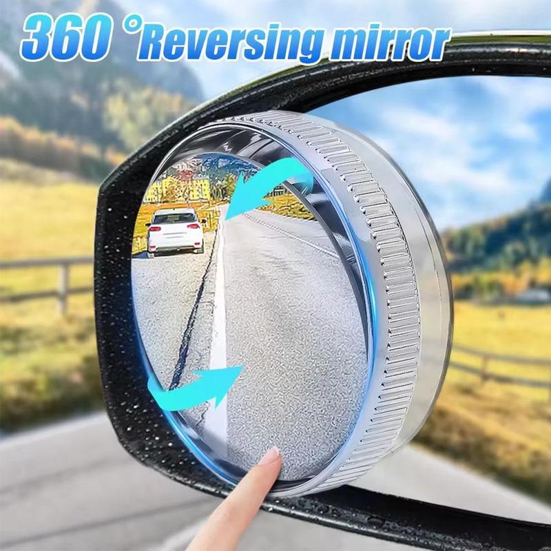 Product Introduction of 2Pcs Universal Car Blind Spot Mirror 360 Degree Adjustable Big Size Wide Angle Round Mirror Suction Cup 24
