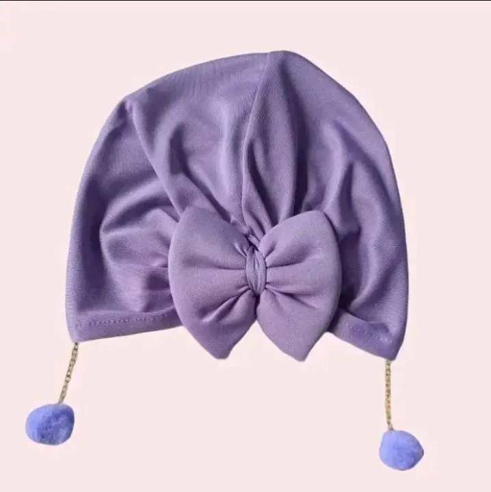 Turban Pita Anting/turban bayi pita anting Terlucu topi perempuan 6–12 4