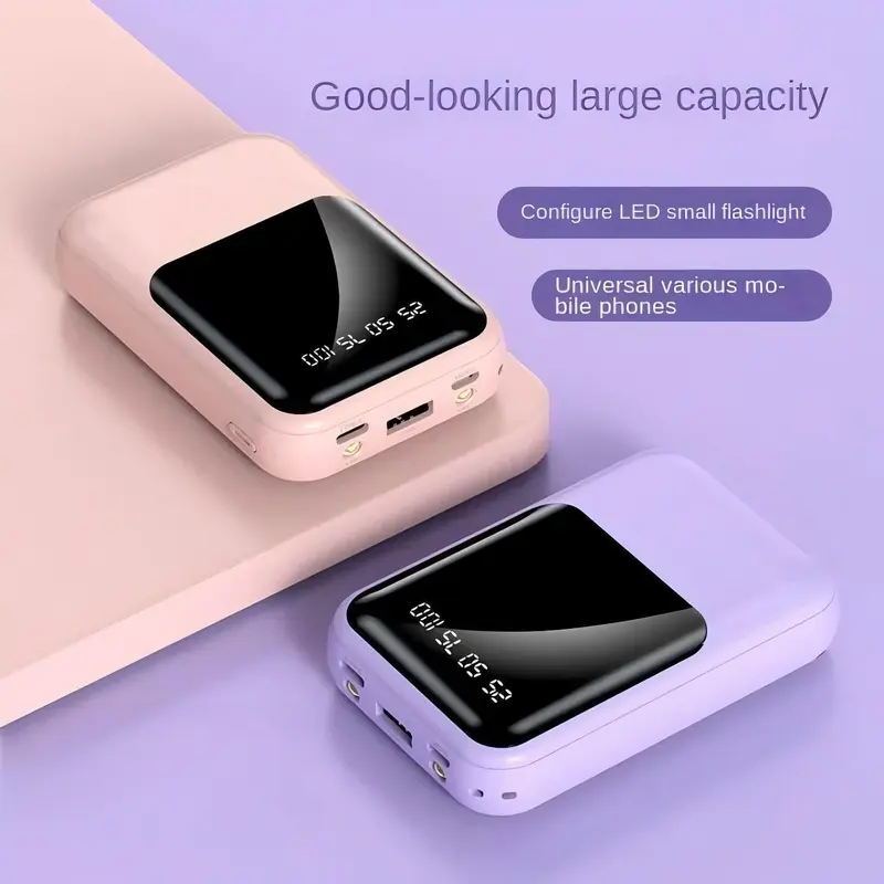 [CID] Powerbank 12000 mAh Mini With 4 USB Cable Fast Charging Lightweight Universal Powerbank LED Display 1