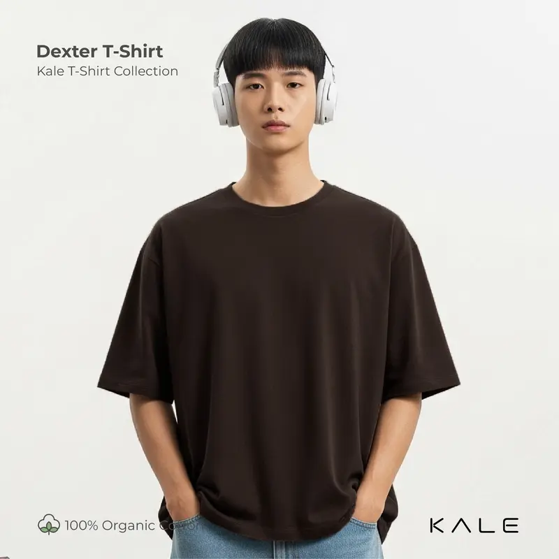 Kale Dexter T-Shirt Organic Cotton 24s Oversize Fit | Brown 0