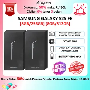 Samsung Galaxy S25 FE [8/256GB] [8/512GB] | Exynos 2400 | 6.7" Dynamic LTPO AMOLED 2X, 120Hz Display | 4900 mAh | Garansi Resmi