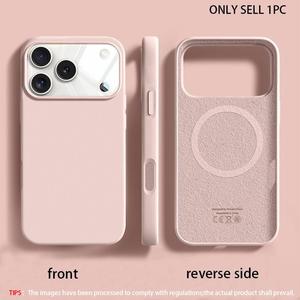 Funda magnética de silicona líquida para teléfono, cubierta protectora antigolpes de cuerpo completo, accesorios para teléfono compatibles con iPhone 11 12 13 14 15 Plus 16 17Air 17 Pro Max, Casing
