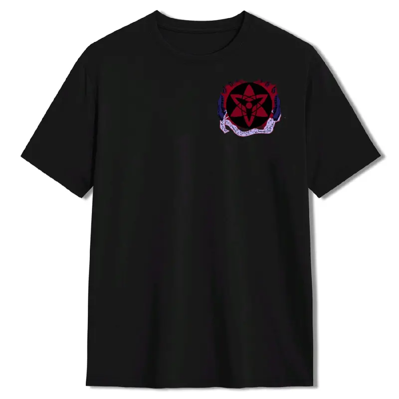 T-shirt Uchiha Sasuke Mode Susano - Katun Santai Hitam - Kaos Distro Combed Fit Pria 2