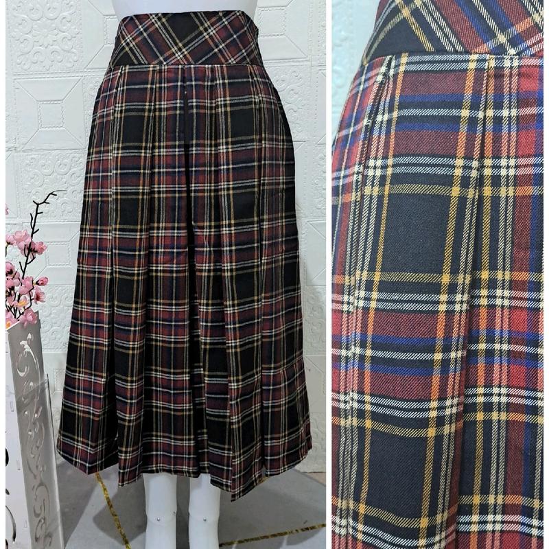 Rok Midi Flanel Kotak-kotak | Rok Tartan | Rok Flanel | Rok Midi Flanel | Rok Midi Semiwool | Rok Korean Style | Rok Midi Kekinian Pendek Dewasa 6