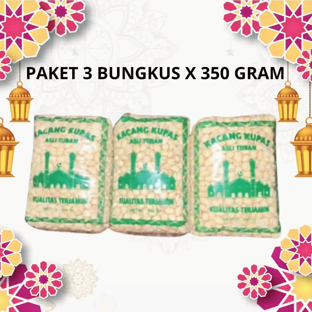 Paket 3 Pack Kacang Tanah Mentah Kupas Asli Tuban Total 1,05 Kg Cap Berkah Kualitas Terjamin Organik Kacang-kacangan Kacang Tuban Wijen Bahan Mete kacang edamame Asin