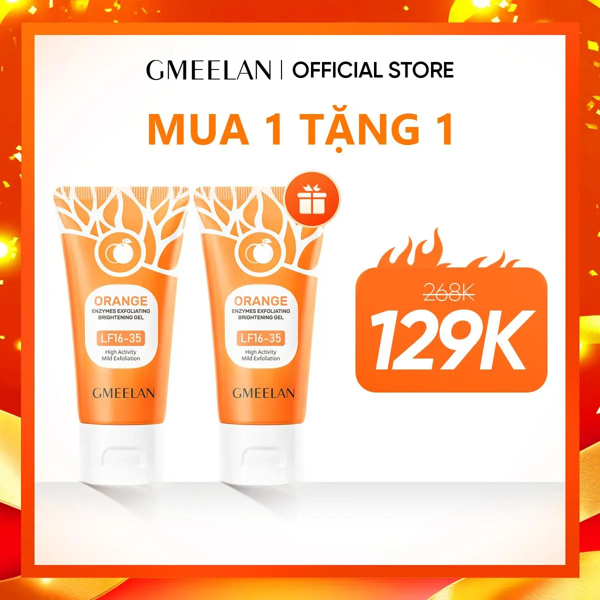 【Video - Only】Gmeelan Orange Exfoliating Gel 50G Tẩy Tế Bào Chết Da Mặt Skincare