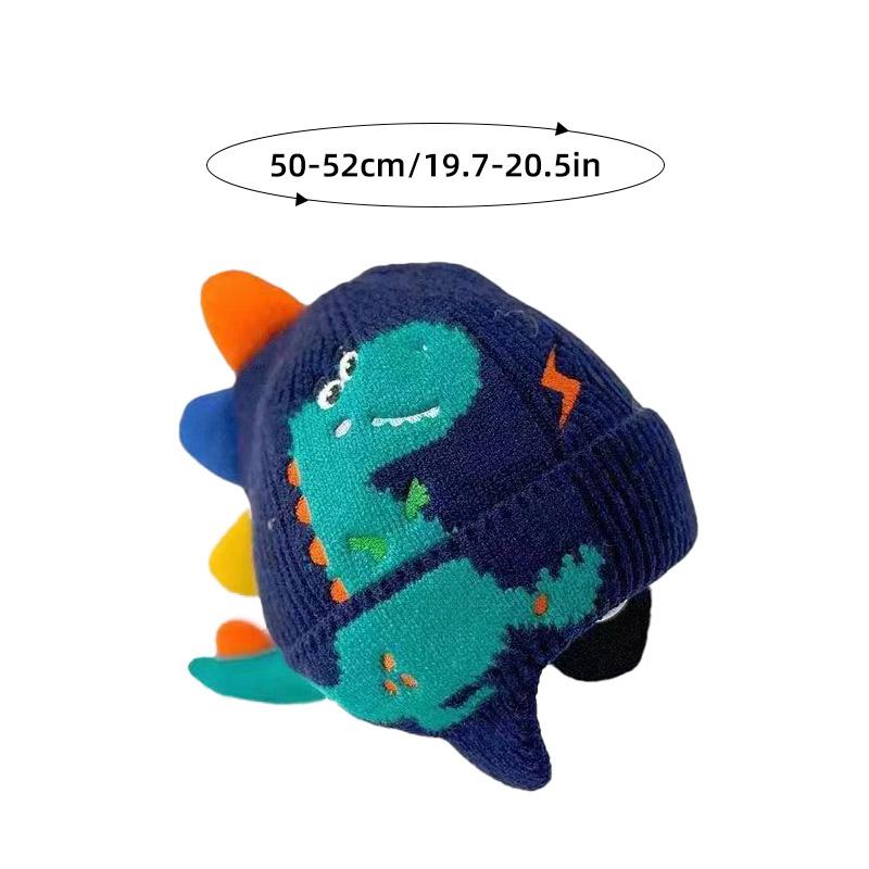 Product Introduction of Baby Winter Hat Cartoon Dinosaur Warm Knitted Beanie Earmuffs Cap Kids Boys Girls Outdoor Ear Protection Cap 10