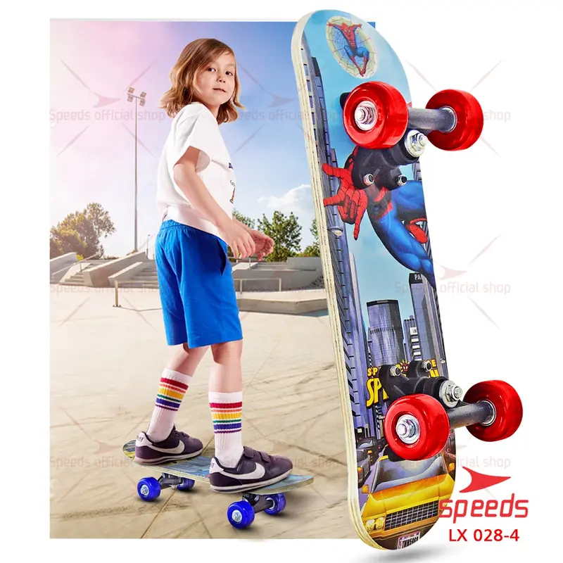 SPEEDS Mainan Skateboard Anak Full Set Anak2 Kids Kayu Canada Papan Roda PVC Outdoor 028-2406 8