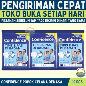 Confidence Popok Dewasa 10 pcs -  Confidence Adult Premium Pants M L XL - Confidence Popok Celana Dewasa Satuan - Popok Confidence Celana Renceng 10 pcs - Popok Orang Tua