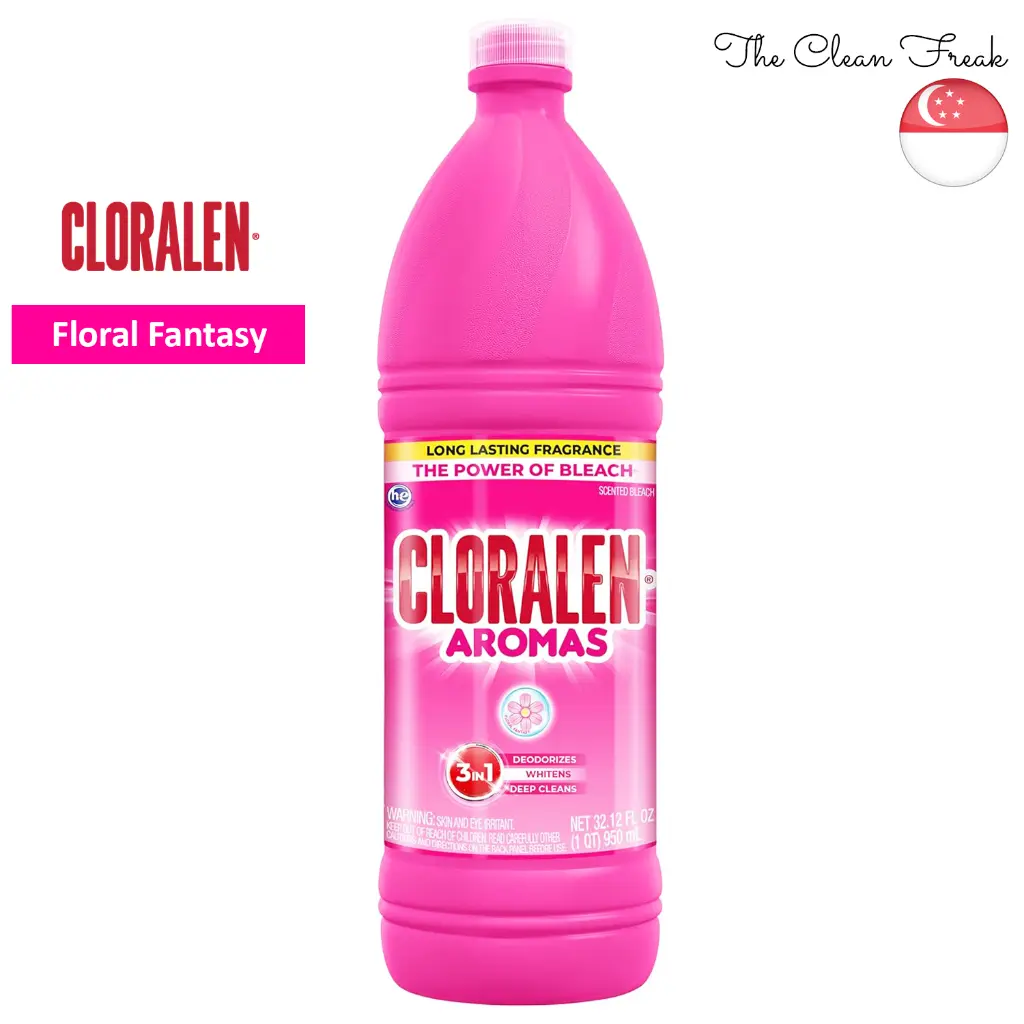 Cloralen Aromas 3-in-1 (Deodorizes, Whitens, Deep Cleans) Scented Bleach, Floral Fantasy, 950ml (32.12 Fl Oz)