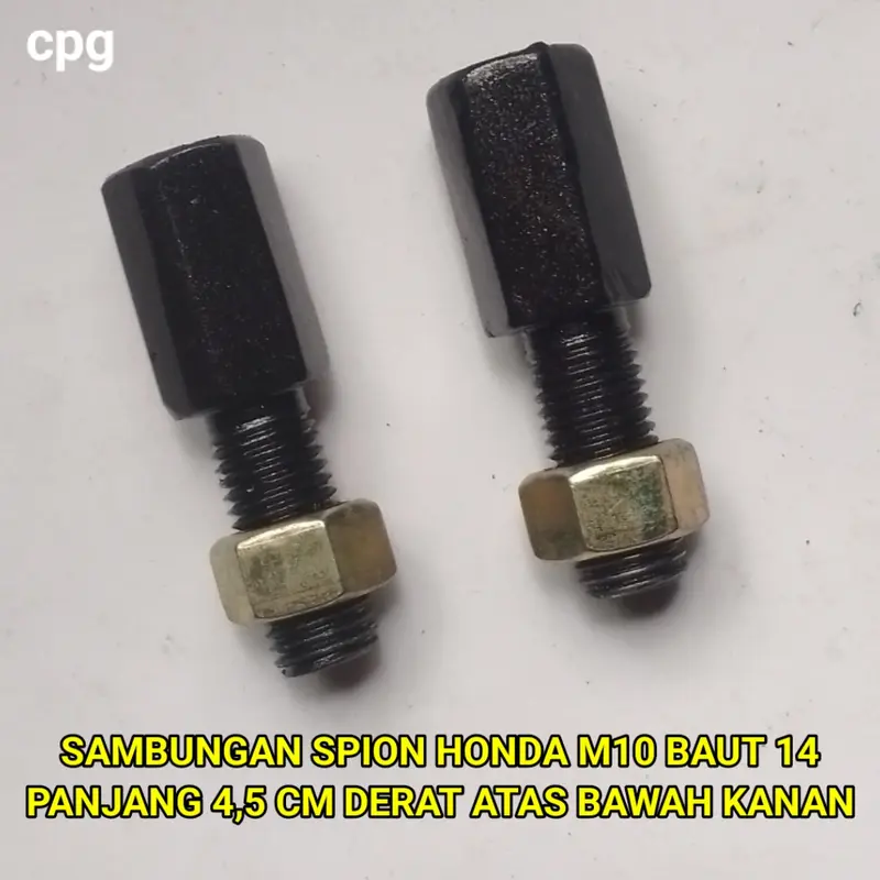 2pc SAMBUNGAN PENINGGI SPION HONDA M10 DERAT BAWAH 14 DERAT ATAS 14 KUNCI 14 PANJANG 4,5 CM cpg07 2