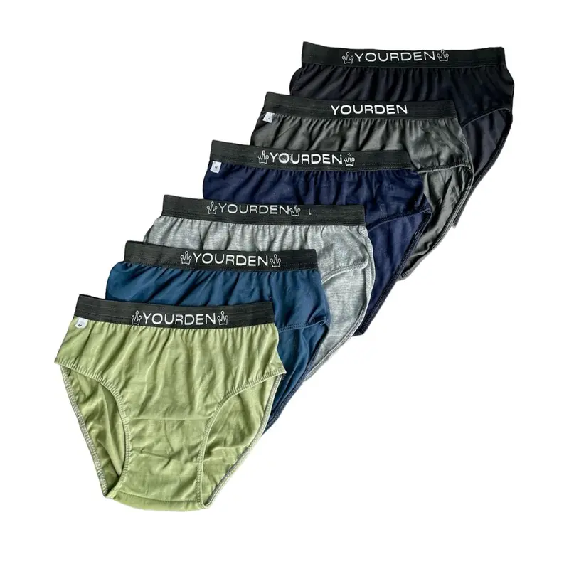 yourden paket 12 pcs celana dalam pria dewasa big size Boxer Pendek Segitiga Katun Cowok Motif 1