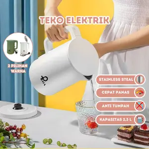 Teko Listrik Pemanas Air 2.3L Electric Kettle / Teko Listrik Multifungsi / Teko Listrik (Putih & Hijau)  600w