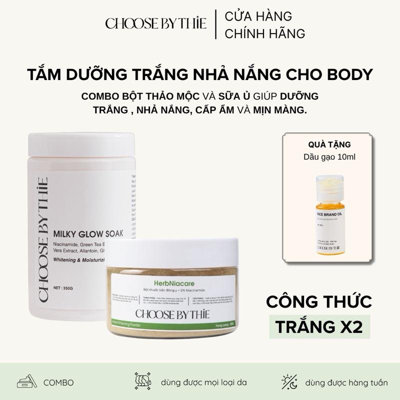 Combo Bột Tắm Và Sữa Ủ Trắng Giúp Tắm Trắng Body An Toàn Bật Tone Hiệu Quả