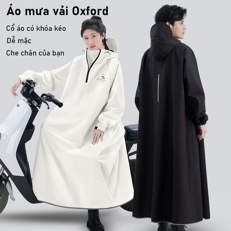 Áo mưa cho nữ đi xe đạp toàn thân chống mưa bão xe máy nam người lớn một mảnh vải Oxford dày áo mưa học sinh xe điện xe máy dài 1