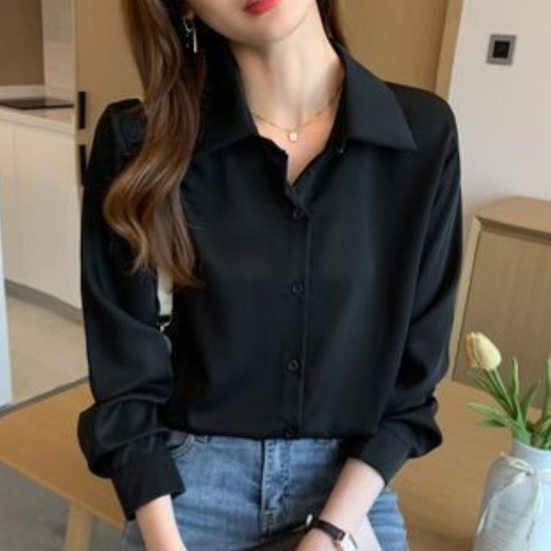 Kemeja Basic Formal Gaya Korean Style Bahan Shakila Twill Nyaman By DF Fashion Baju Atasan Formal Casual Lengan Panjang 2