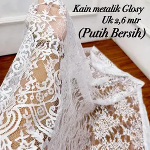 Kain metalik glosy 2 baju/kain metalik glosy 1baju/brokat murah/kain glosy murah