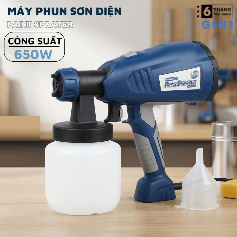 Máy Phun Sơn Điện Cầm Tay PAINT SPRAYER – Công suất 650W – Lưu lượng 800ml phút – Hàng Nội Địa