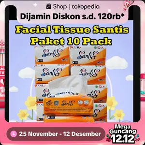 SANTIS {Paket 10 pack} 180lbr 2ply tissue halus dan lembut HALAL   Tisu