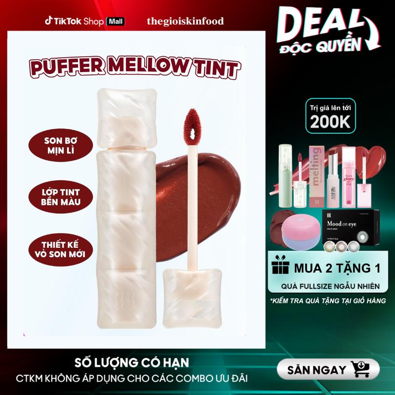 [NEW] Son Phao Kem Lì Mềm Mịn Như Bơ, Lâu Trôi Merzy Puffer Mellow Tint 3.7g