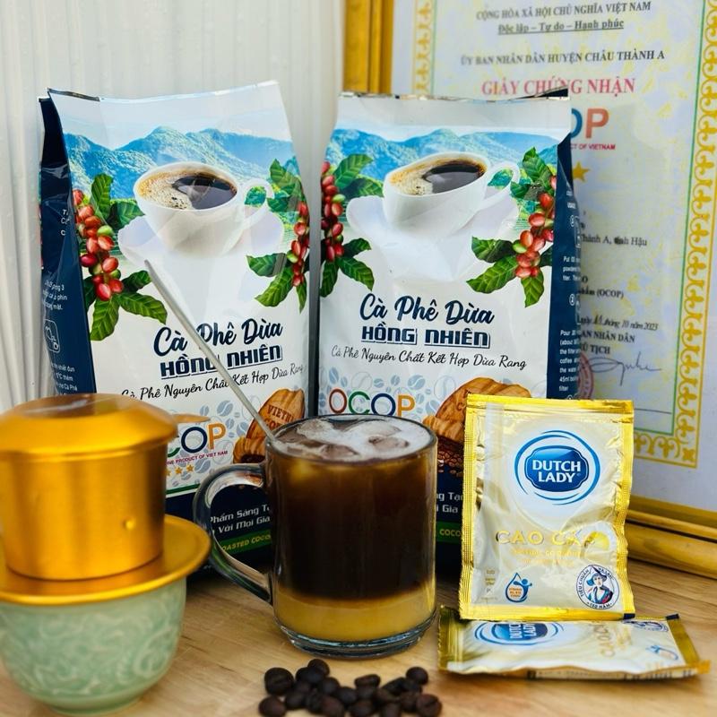 1kg Cà Phê Dừa Hồng Nhiên, OCOP 3 Sao Mùi Thơm Dễ Chịu Pha Sữa Đá Tuyệt Vời