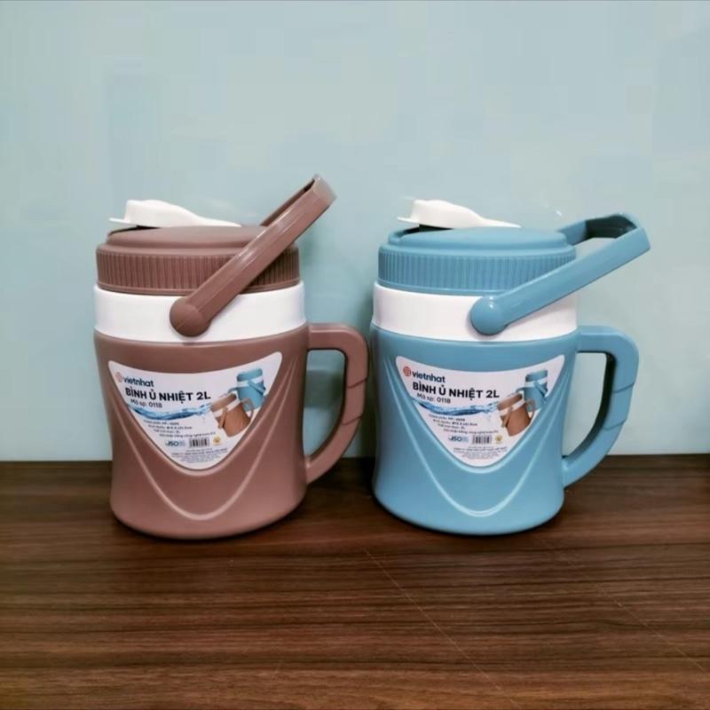  Bình nước giữ nhiệt Bình ủ nhiệt 2L  cao cấp bình nước việt nhật thùng đá giữ nhiệt 2 lít 