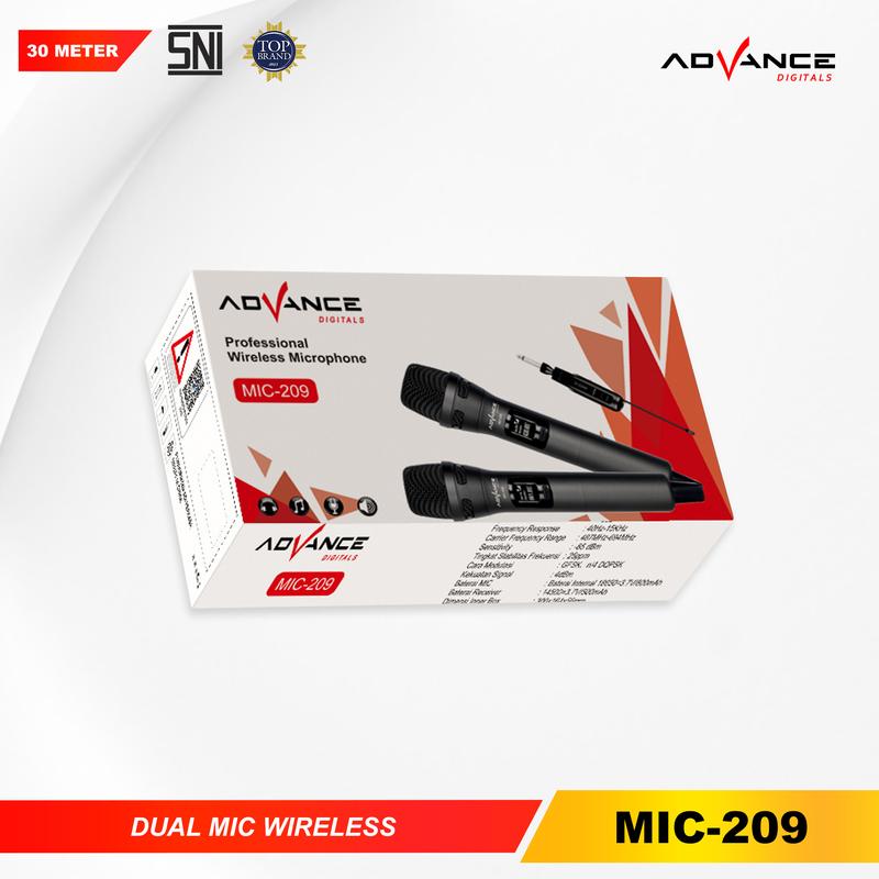 【COD】Advance MIC-209 Double Mic Wireless Recharger Bisa digunakan untuk Souncard/Speaker Garansi Resmi 1 Tahun    Microphone Black 4