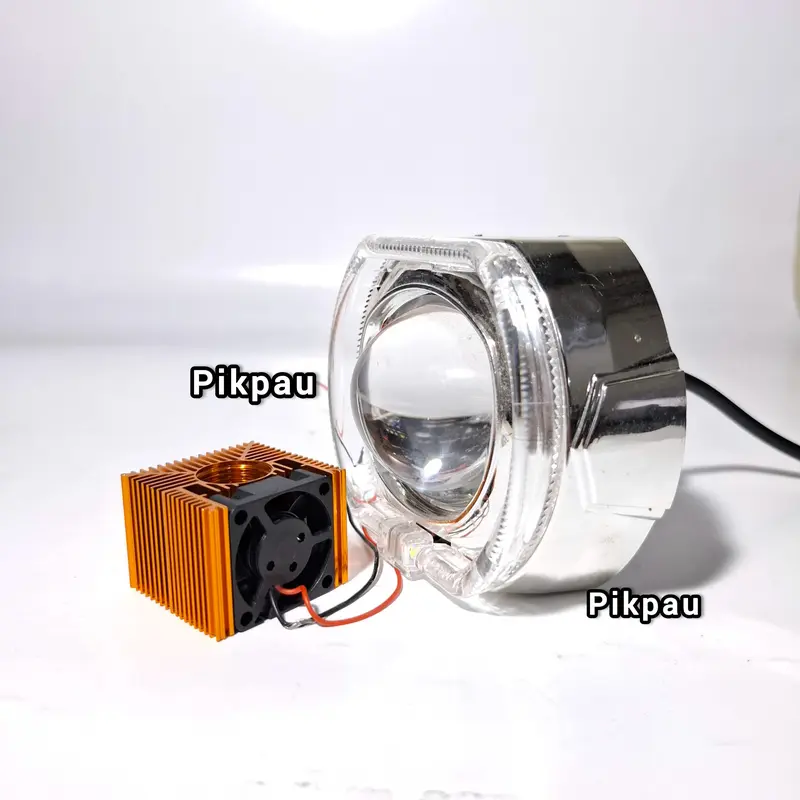 IBRIGHT Lampu Utama Projie Biled Cut Off ZE 4A Biled 4,5inc Lensa Besar Dengan Shroud Dan Devil Eye Premium 3