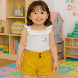 HANNA - Setelan Anak Gian KISSCAT / One Set Baju Dan Celana Pendek Anak Perempuan