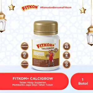 Fitkom CalciGROW Tablet Hisap Vitamin Rasa Coklat