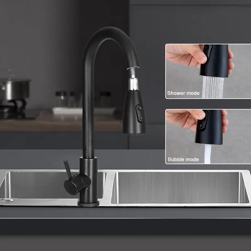 【Siap Stok COD】Sink Tarik Keran Cuci Piring Fleksibel Stainless Faucet Sprayer kran  Kitchen sink kran air cuci piring 2