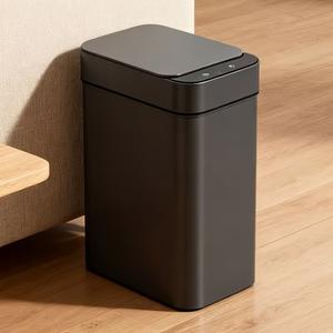 家庭用・キッチン用・オフィス用・浴室用・屋外用スマートゴミ箱 誘導センサー 非接触蓋 コンパクト 低電圧（単3電池別売）