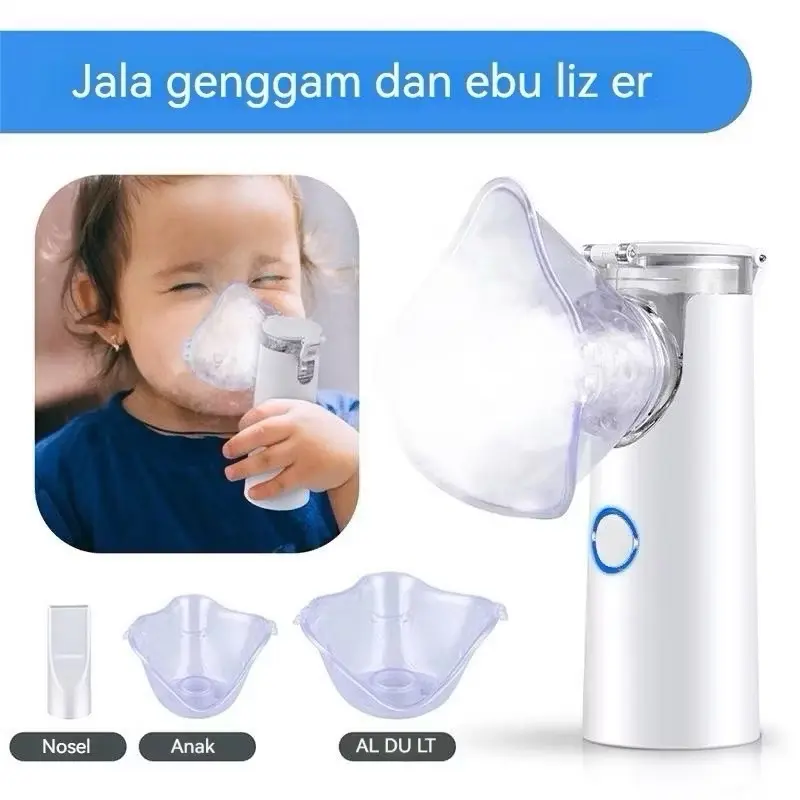 Nebulizer portable mesh alat uap bantu pernapasan asma inhalasi / alat uap Nebulizer anak dan dewasa 4