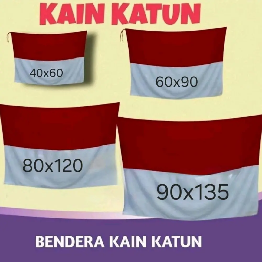 Bendera Merah Putih bahan KATUN PREMIUM super Halus & Tebal || erro golden 60x90cm & 80x120cm
