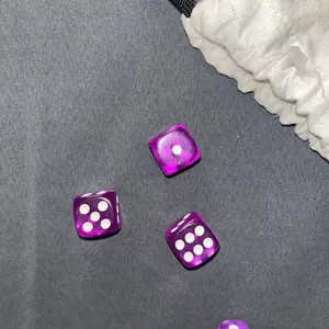 MAINAN DADU TRANSPARAN WARNA CANDY UKURAN 1.2CM 12MM SUDUT BULAT