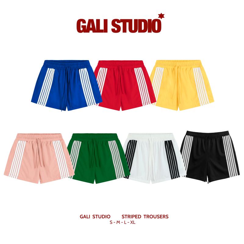 [ DEAL MỞ BÁN ]Quần đùi nam nữ  5 sọc  Gali Stu, quần short gió có lót lưới, dây rút dài